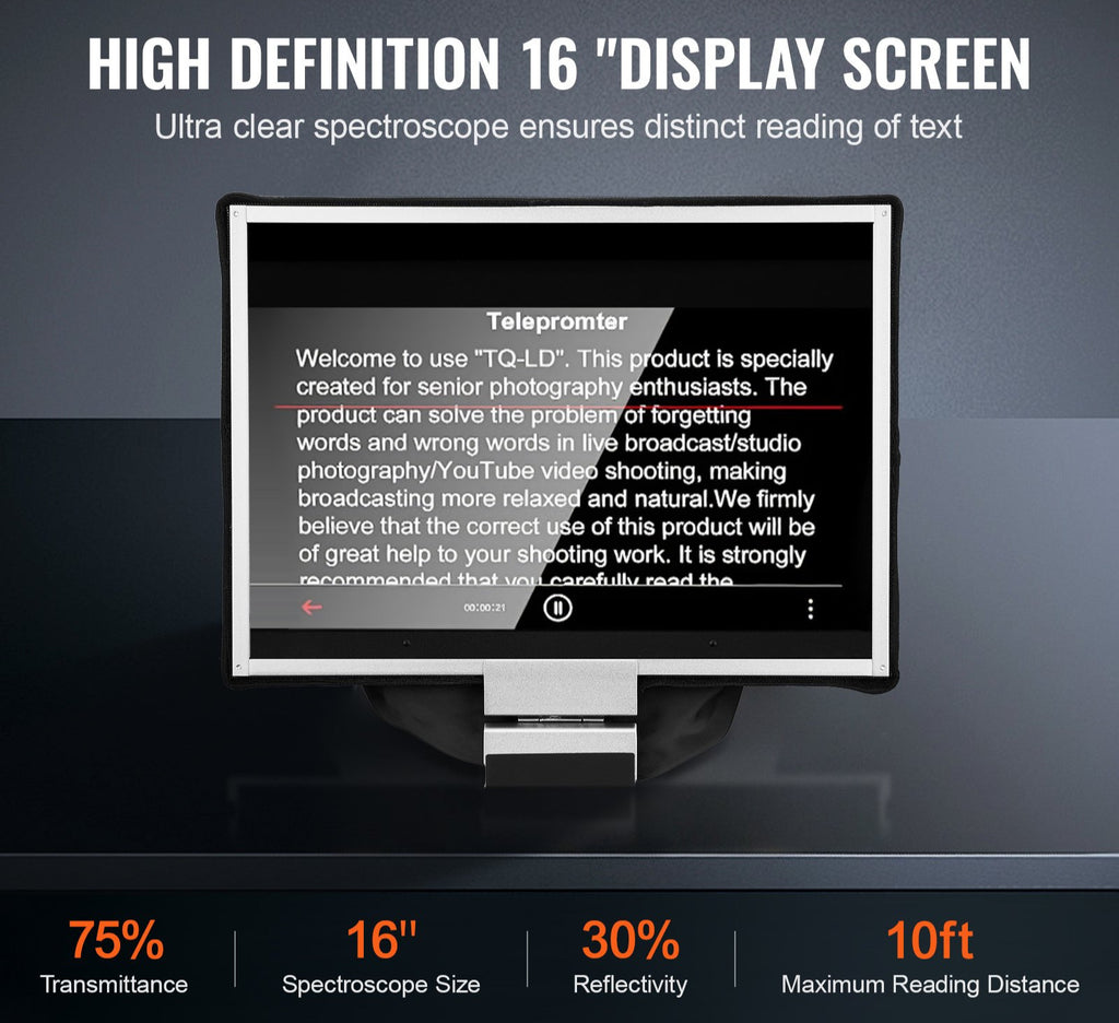 The 16" Teleprompter — Speak to Camera Without Losing Your Place