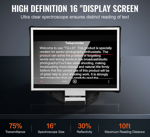 The 16" Teleprompter — Speak to Camera Without Losing Your Place