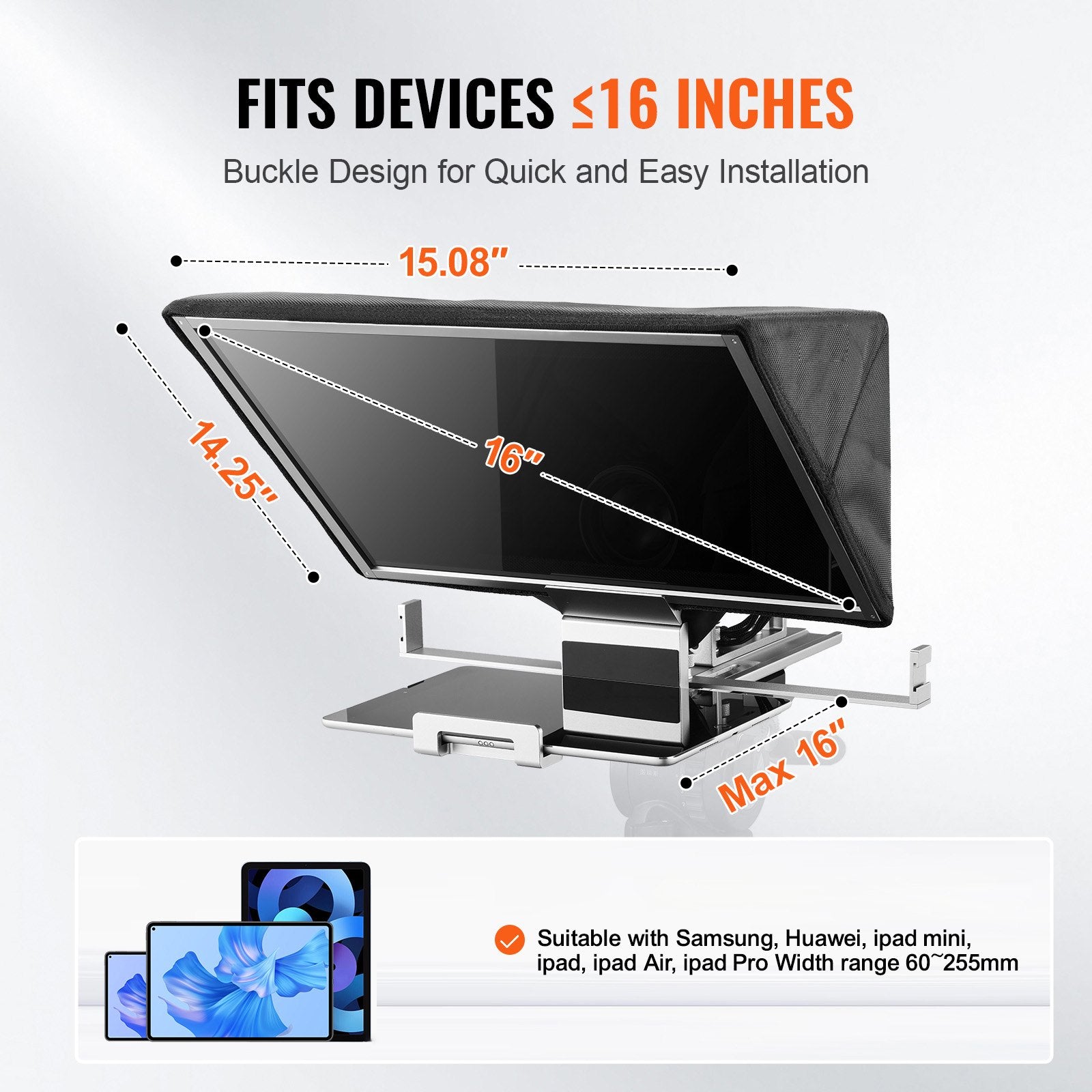 The 16" Teleprompter — Speak to Camera Without Losing Your Place